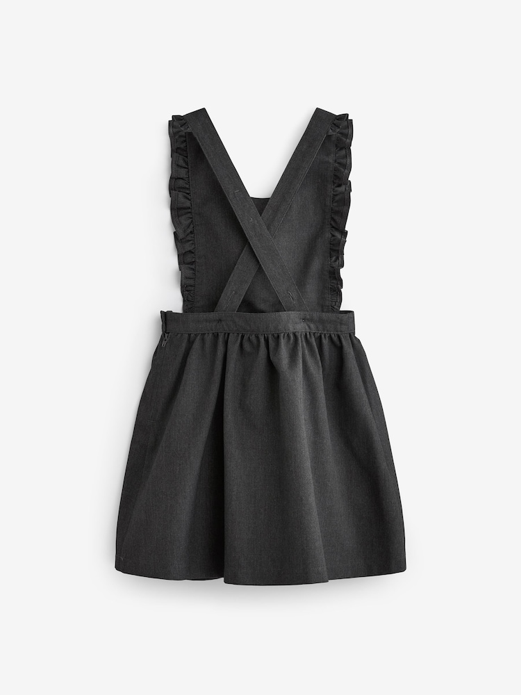 Grey Ruffle Detail Pinafore School Dress (3-14yrs) - Image 7 of 7