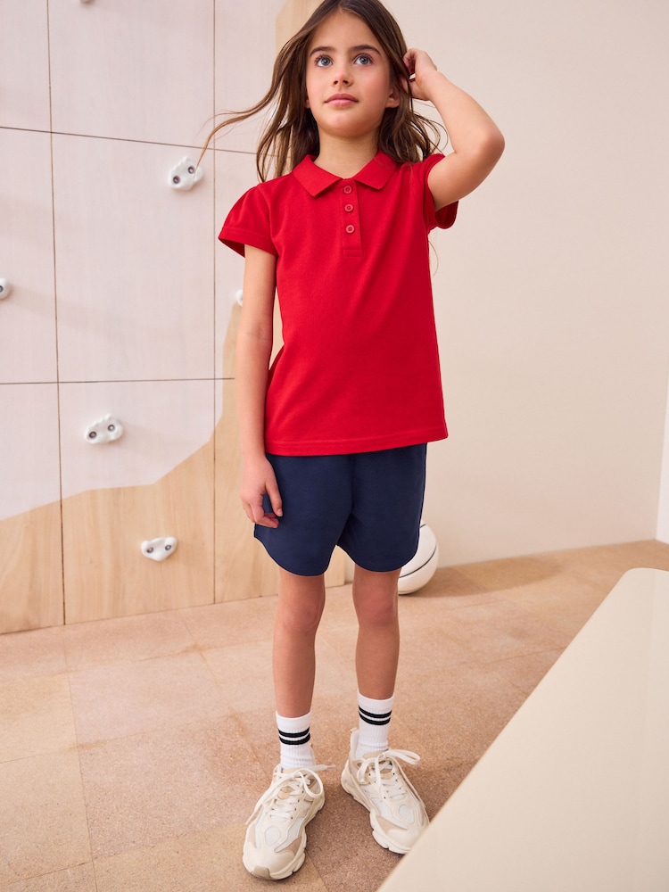 Red Regular Fit 100% Cotton Short Sleeve Polo Shirts 2 Pack (3-16yrs) - Image 2 of 5