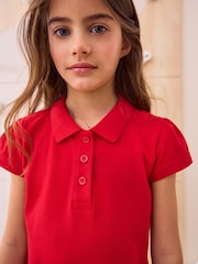 Red Regular Fit 100% Cotton Short Sleeve Polo Shirts 2 Pack (3-16yrs) - Image 6 of 9