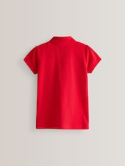 Red Regular Fit 100% Cotton Short Sleeve Polo Shirts 2 Pack (3-16yrs) - Image 8 of 9