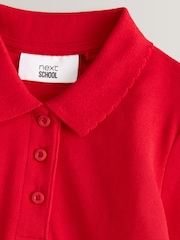 Red Regular Fit 100% Cotton Short Sleeve Polo Shirts 2 Pack (3-16yrs) - Image 9 of 9