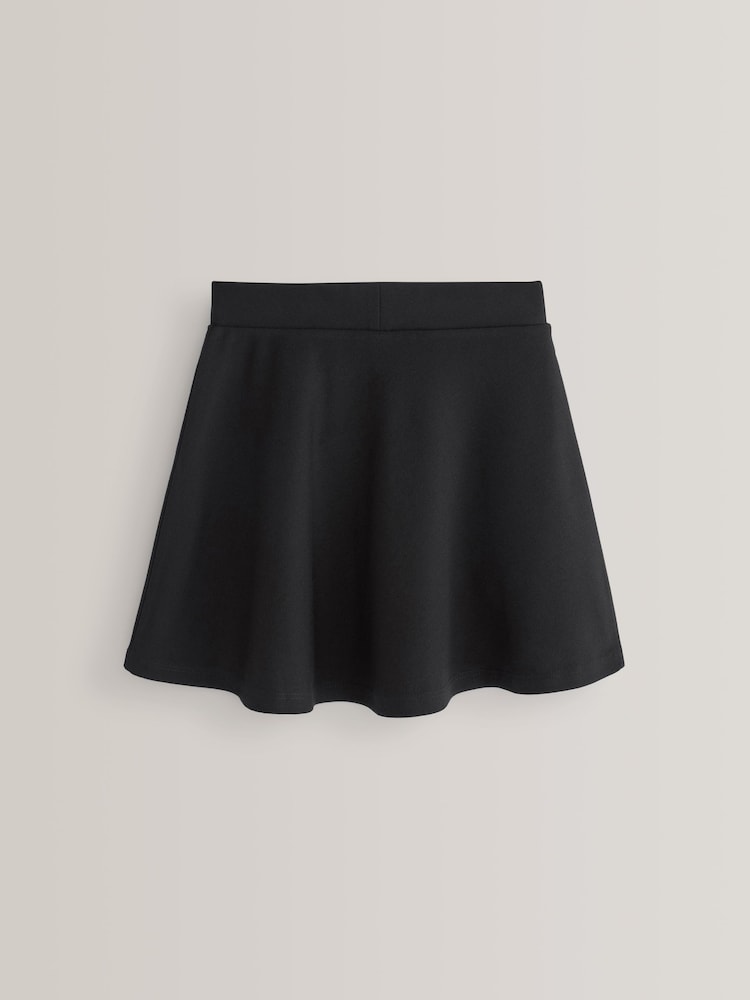 Black 2 Pack Pull-On Jersey Stretch School Skater Skirts (3-17yrs) - Image 3 of 4