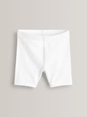 White Regular Length 5 Pack Cotton Rich Stretch Cycle Shorts (3-16yrs) - Image 2 of 4