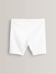 White Regular Length 5 Pack Cotton Rich Stretch Cycle Shorts (3-16yrs) - Image 3 of 4