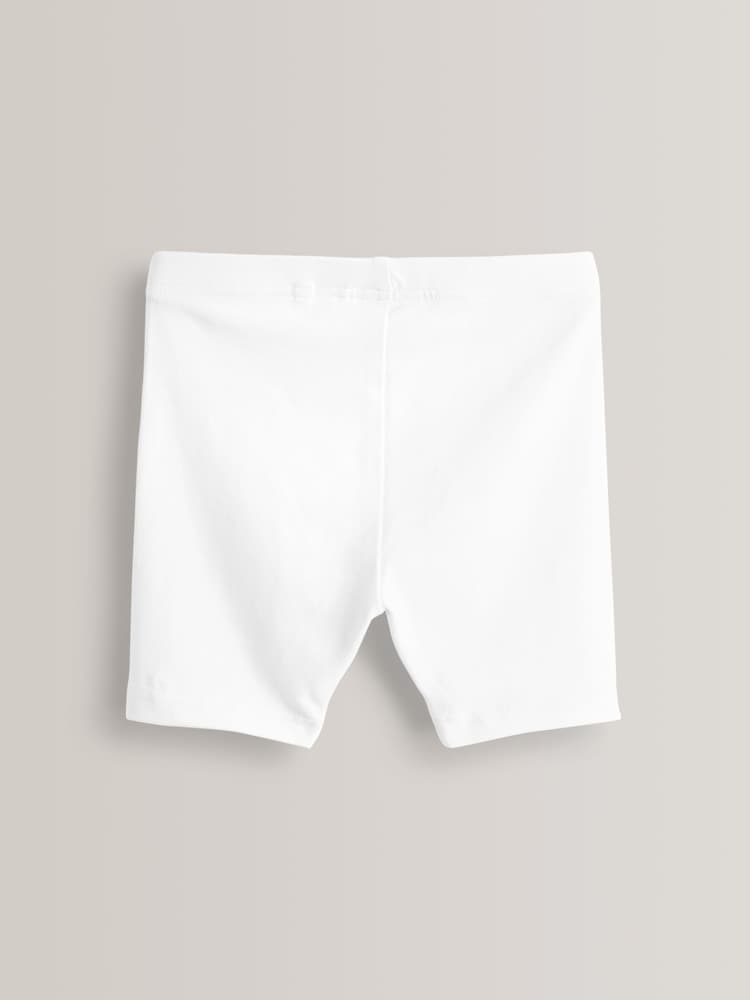 White Regular Length 5 Pack Cotton Rich Stretch Cycle Shorts (3-16yrs) - Image 3 of 4