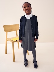 Navy Blue Cotton Rich Scalloped Edge School Cardigan (3-16yrs) - Image 2 of 8