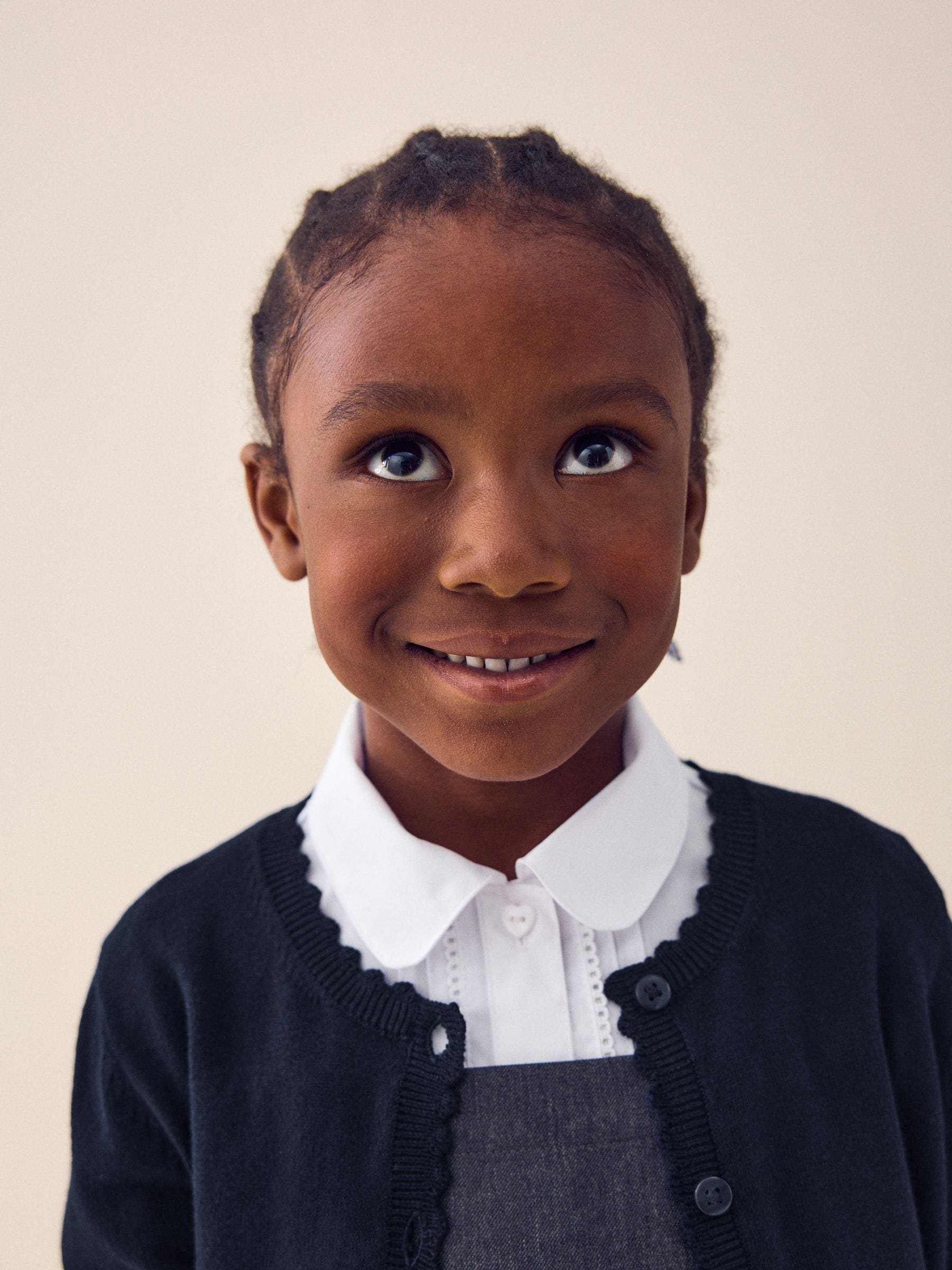 Buy Navy Blue Cotton Rich Scalloped Edge School Cardigan (3