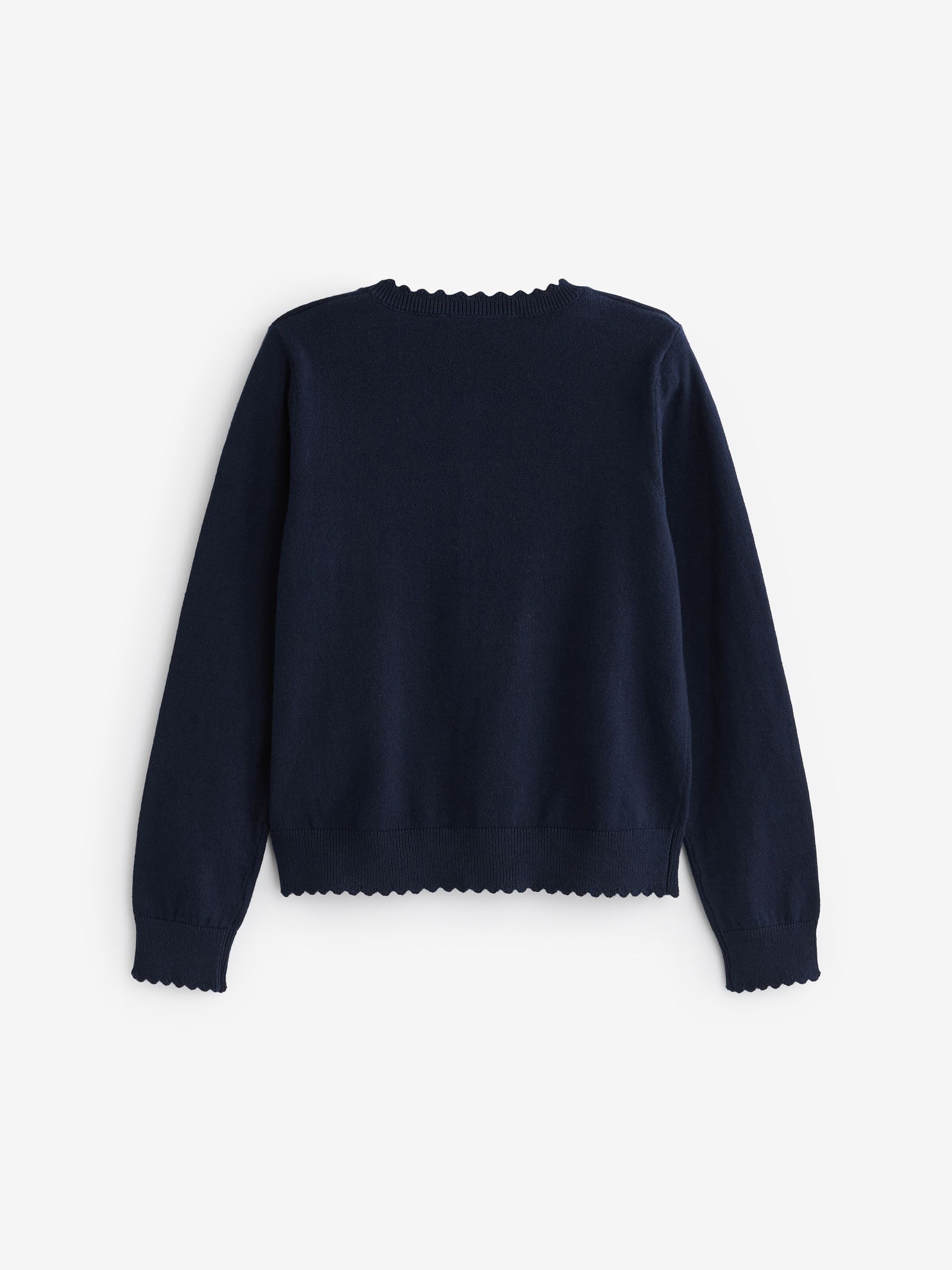 Buy Navy Blue Cotton Rich Scalloped Edge School Cardigan (3 Buy Navy Blue Cotton Rich Scalloped Edge School Cardigan (3