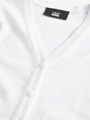 White Cotton Rich Bow Pocket School Cardigan (3-16yrs) - Image 7 of 9
