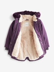 Violet - Parka Next imperméable en fausse fourrure (3 mois-7 ans) - Image 7 of 7