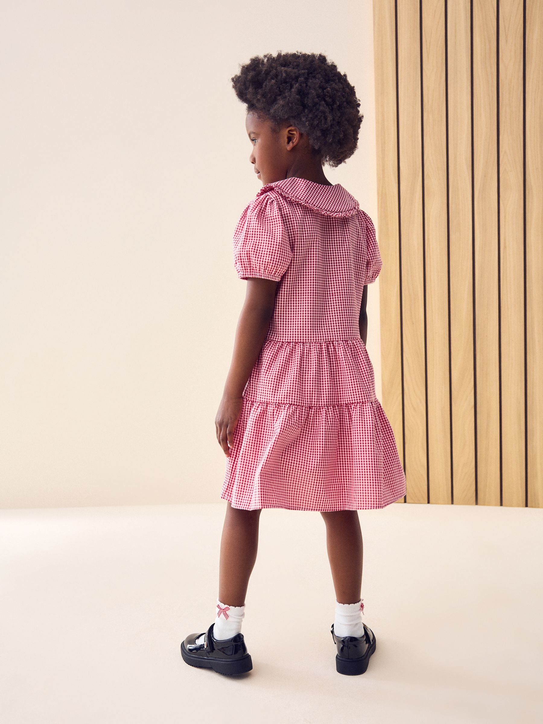 【期間限定】 Red Buy Cotton Collar Pretty Tiered Gingham School Rich トップス