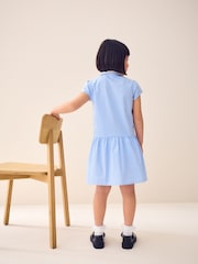 Bleu - Peignoir d’école Vichy en coton zippé sur le devant (3- ans14 ) - Image 3 of 7