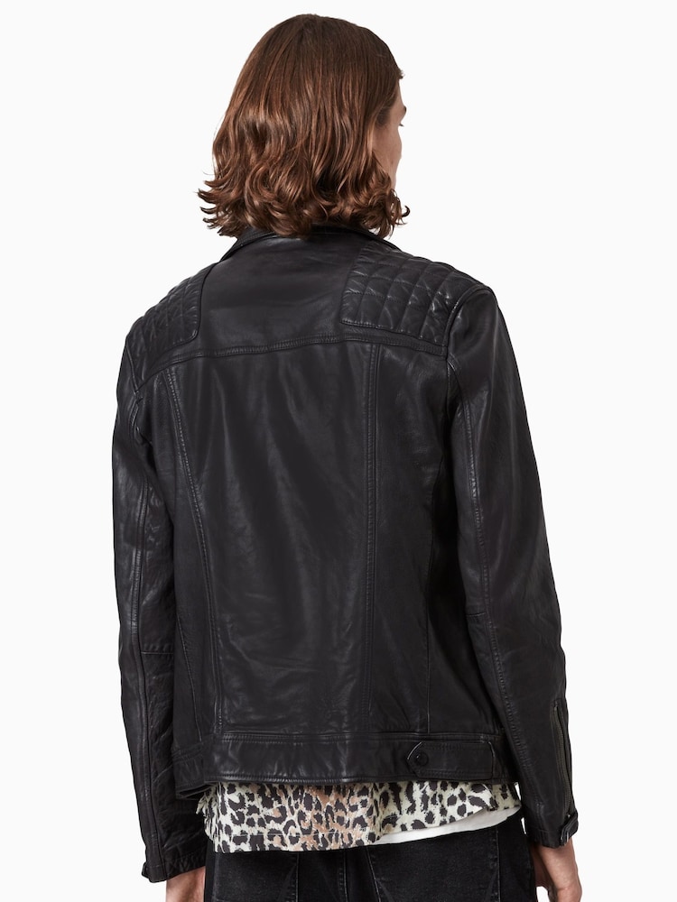 Allsaints Conroy Leather Biker Jachetă - Image 2 of 7