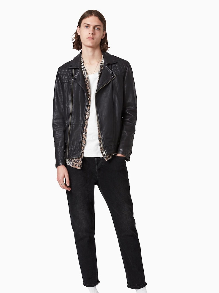 Allsaints Conroy Leather Biker Jachetă - Image 3 of 7
