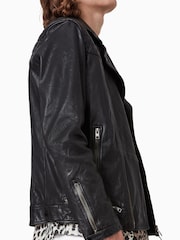 Allsaints Conroy Leather Biker Jachetă - Image 4 of 7