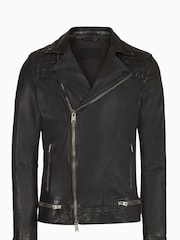 Allsaints Conroy Leather Biker Jachetă - Image 5 of 7