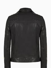 Allsaints Conroy Leather Biker Jachetă - Image 6 of 7