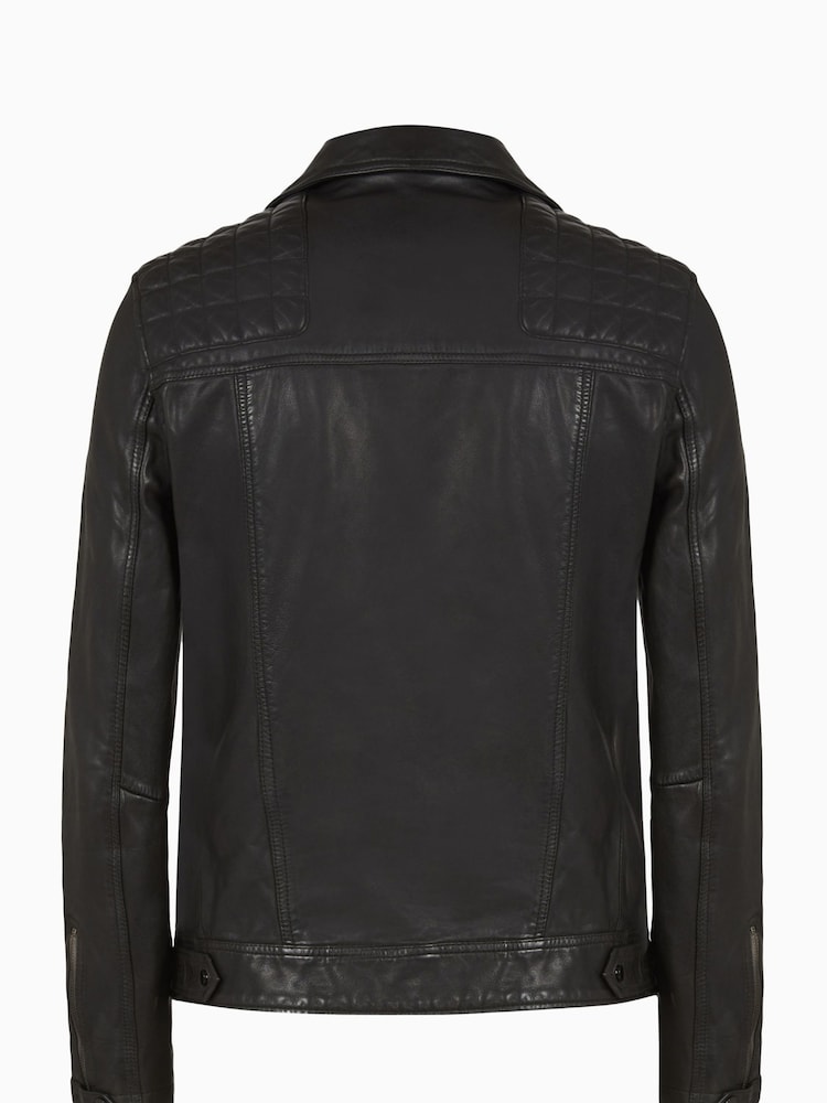 Allsaints Conroy Leather Biker Jachetă - Image 6 of 7