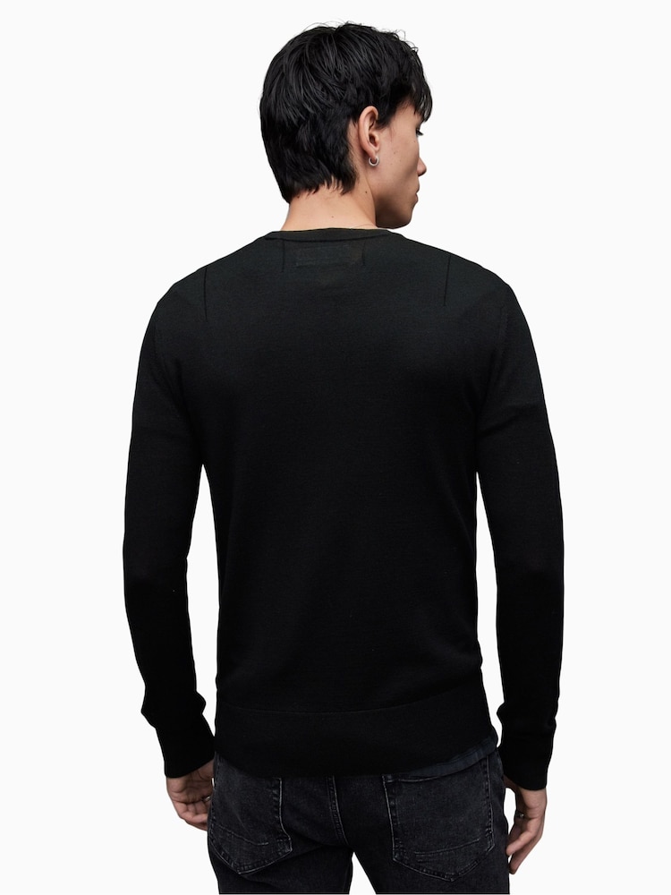 AllSaints Black Mode Merino Crew Jumper - Image 2 of 7