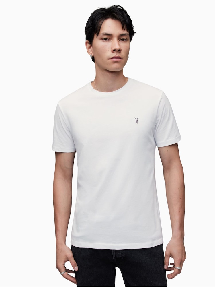 AllSaints White Brace Short Sleeve Crew T-Shirt - Image 1 of 5