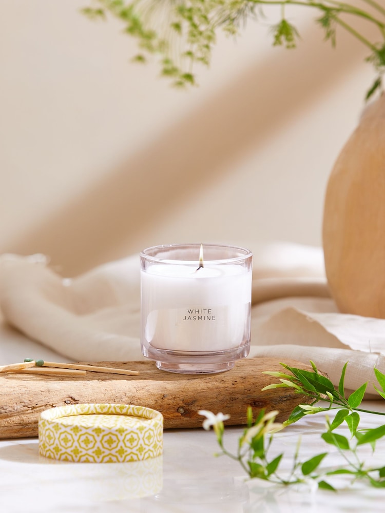 Yellow White Jasmine Single Wick Scented Candle - Image 1 of 3