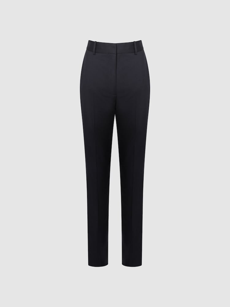 Reiss Navy Haisley Petite Wool Blend Tapered Suit Trousers - Image 2 of 5