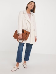 JD Williams Nude Textured Pea Coat - Image 3 of 4