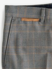 Grey Slim Tapered Check Formal Trousers - Image 3 of 3