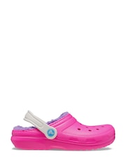 Crocs Neon Pink Fluffy Kids Lined Clogs - Image 1 of 7