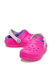 Crocs Neon Pink Fluffy Kids Lined Clogs - Image 4 of 7