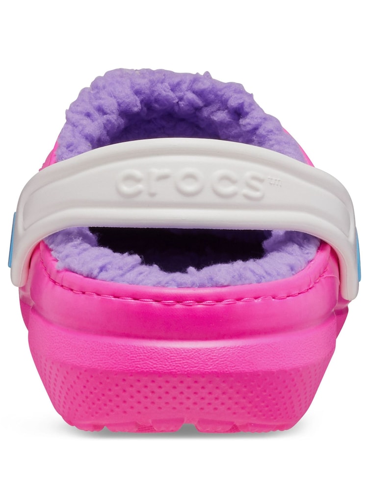 Crocs Neon Pink Fluffy Kids Lined Clogs - Image 7 of 7