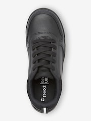 Black Standard Fit (F) Lace-Up School Trainers - Image 5 of 10