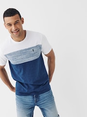 White/Blue Marl Block T-Shirt - Image 1 of 5