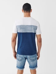 White/Blue Marl Block T-Shirt - Image 3 of 5