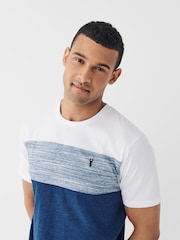 White/Blue Marl Block T-Shirt - Image 4 of 5