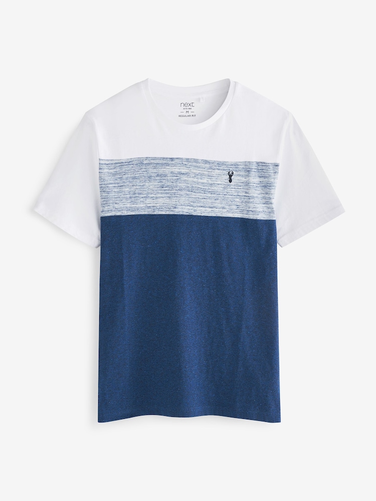 White/Blue Marl Block T-Shirt - Image 5 of 5