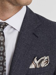 Reiss Airforce Blue Wing Wool Denim-Look Slim Fit Blazer - Image 4 of 4