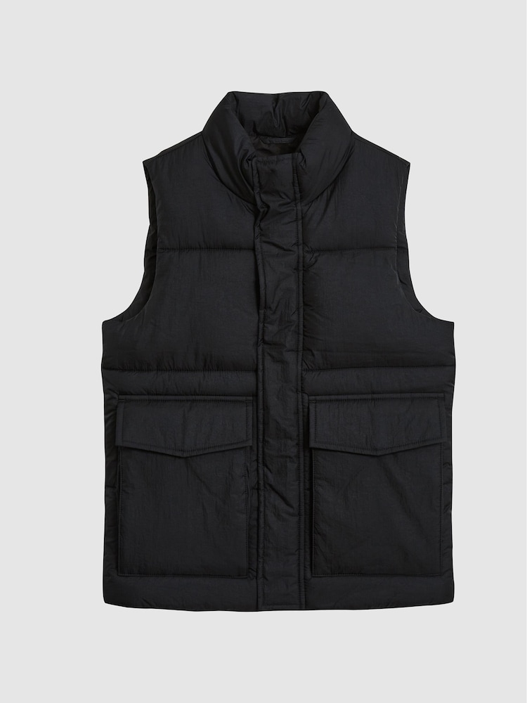 Reiss Black Westbrook Jr Puffer Gilet - Image 2 of 6