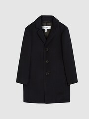 Reiss Navy Gable Jr Single Breasted Overcoat - Image 2 of 6
