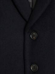 Reiss Navy Gable Jr Single Breasted Overcoat - Image 6 of 6