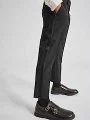 Reiss Black Knightsbridge Junior Tuxedo Trousers - Image 3 of 6