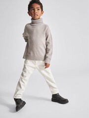 Reiss White Hammond Junior Brushed Cotton Blend Jeans - Image 1 of 6