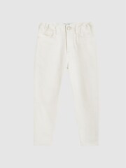 Reiss White Hammond Junior Brushed Cotton Blend Jeans - Image 2 of 6