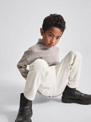 Reiss White Hammond Junior Brushed Cotton Blend Jeans - Image 4 of 6