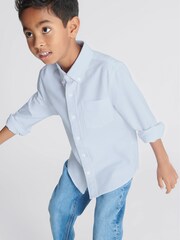 Reiss Soft Blue Button Down Oxford Shirt - Image 3 of 6