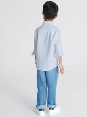 Reiss Soft Blue Button Down Oxford Shirt - Image 5 of 6