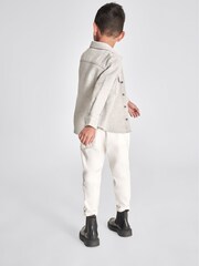Reiss Soft Grey Melange Miami Junior Brushed Cotton Shirt - Image 5 of 7