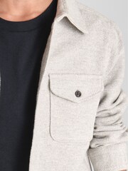 Reiss Soft Grey Melange Miami Junior Brushed Cotton Shirt - Image 7 of 7