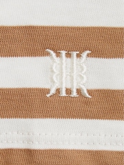 Reiss White/ Camel Morrison Jr Striped Long Sleeve T Shirt - Image 6 of 6