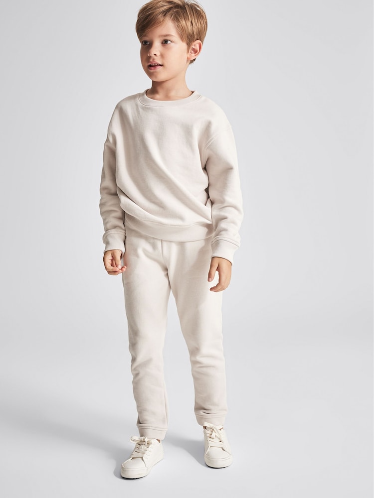Reiss Cream Oversized Garment Dye Joggers - Image 6 of 6